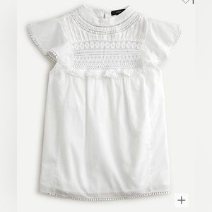NWT J Crew Flutter Sleeve Crochet Top